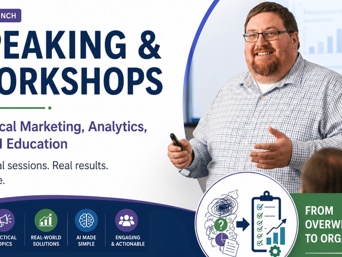 Dettmann Media Launches New Speaking & Workshops Page Focused on Practical Marketing, Analytics, and AI&nbsp;Education